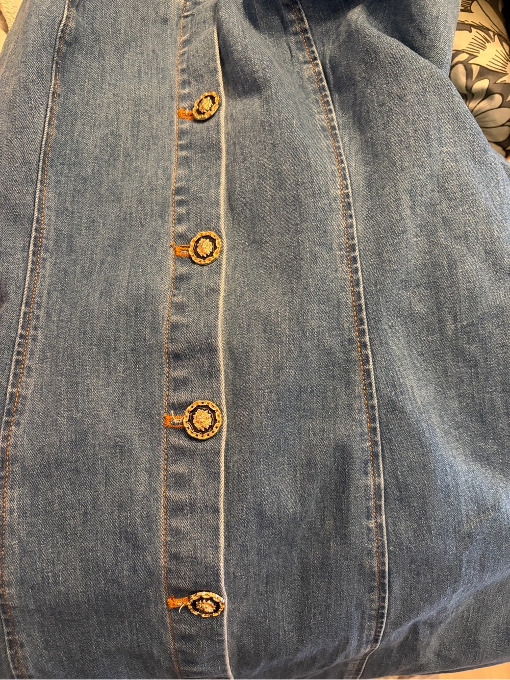 Commense Denim Blue Button-Front Halter Maxi Dress - Picture 7 of 7